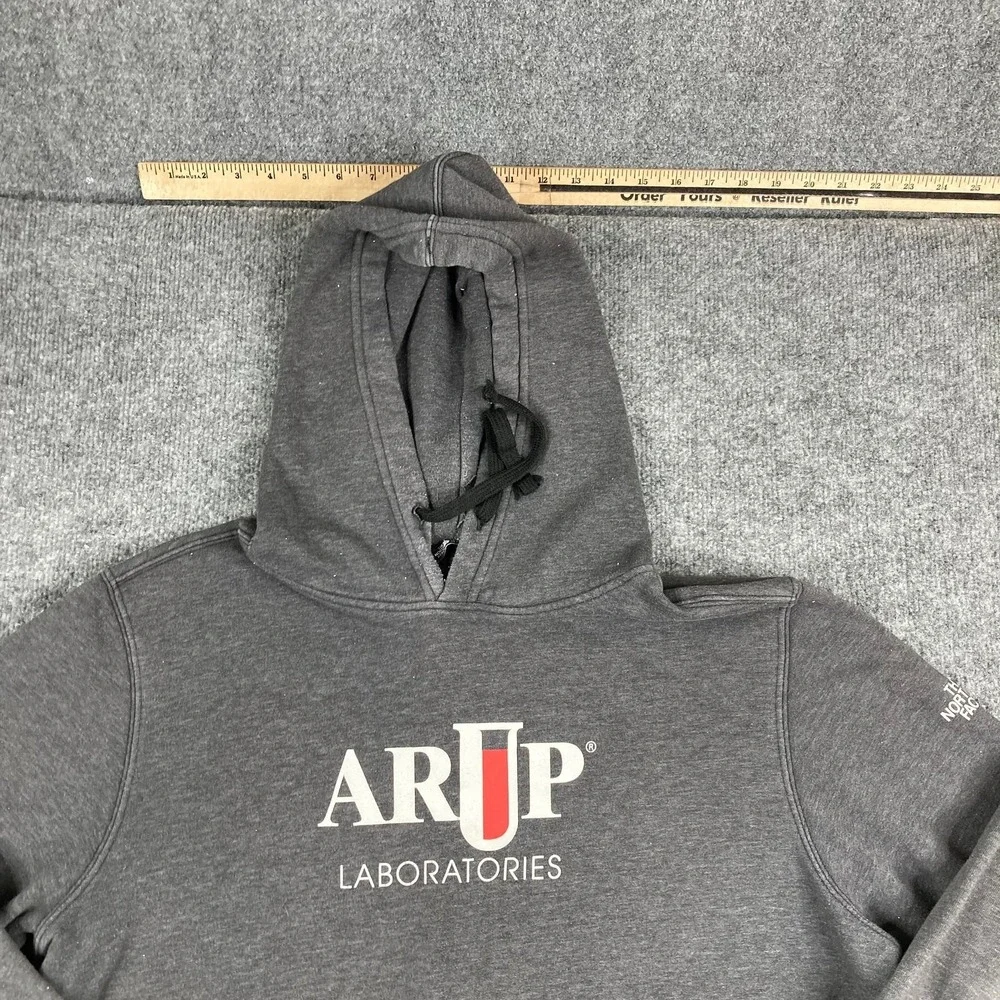 The North Face Hoodie Mens XL Gray ARUP Logo Pullover Sweatshirt‎